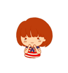Little girl with a Striped Shirt（個別スタンプ：28）