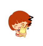 Little girl with a Striped Shirt（個別スタンプ：35）