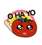 Happy happy tomato girl（個別スタンプ：1）