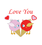 Ice Cream Bird Valentine's Day（個別スタンプ：3）