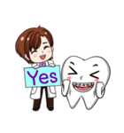 Happy male dentist and smart tooth（個別スタンプ：4）