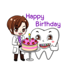 Happy male dentist and smart tooth（個別スタンプ：34）