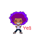 Afro girl animation（個別スタンプ：12）