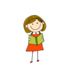 外国風棒人間 女の子（文字無し）（個別スタンプ：2）