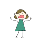 外国風棒人間 女の子（文字無し）（個別スタンプ：3）