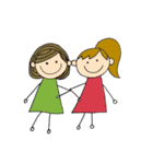 外国風棒人間 女の子（文字無し）（個別スタンプ：7）