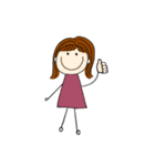 外国風棒人間 女の子（文字無し）（個別スタンプ：8）