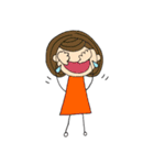 外国風棒人間 女の子（文字無し）（個別スタンプ：9）