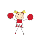 外国風棒人間 女の子（文字無し）（個別スタンプ：15）