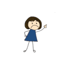 外国風棒人間 女の子（文字無し）（個別スタンプ：17）