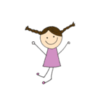 外国風棒人間 女の子（文字無し）（個別スタンプ：18）