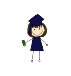 外国風棒人間 女の子（文字無し）（個別スタンプ：19）