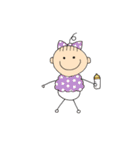 外国風棒人間 女の子（文字無し）（個別スタンプ：25）