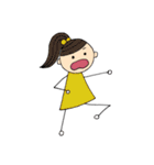 外国風棒人間 女の子（文字無し）（個別スタンプ：27）