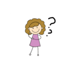 外国風棒人間 女の子（文字無し）（個別スタンプ：28）