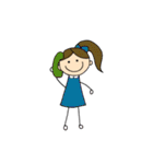 外国風棒人間 女の子（文字無し）（個別スタンプ：29）