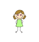 外国風棒人間 女の子（文字無し）（個別スタンプ：32）