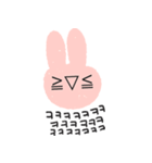 Lovely Pink Rabbit Korean Emoji 1（個別スタンプ：3）