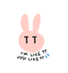 Lovely Pink Rabbit Korean Emoji 1（個別スタンプ：8）