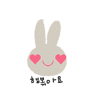 Lovely Pink Rabbit Korean Emoji 1（個別スタンプ：35）