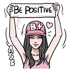[LINEスタンプ] AsB - 128 B+G / Be Positive Girls！の画像（メイン）