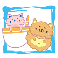 [LINEスタンプ] Cup Cat ＆ Cake Cat