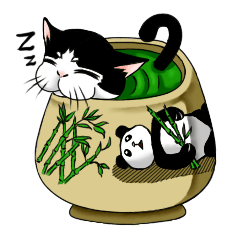 [LINEスタンプ] ぱんだねこ