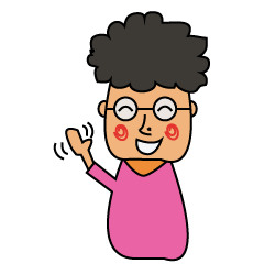 [LINEスタンプ] Curly hair funny man