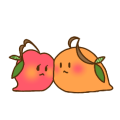 [LINEスタンプ] みかんとりんご