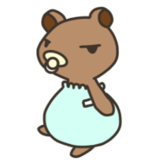 [LINEスタンプ] 無表情なベビクマちゃん