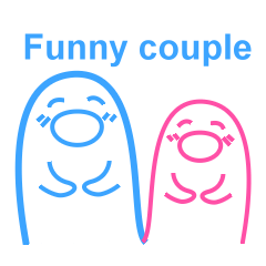 [LINEスタンプ] funny couple(play the fool)