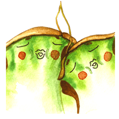 [LINEスタンプ] Onion and a twin eggplant