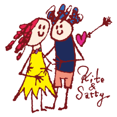 [LINEスタンプ] kite＆satty