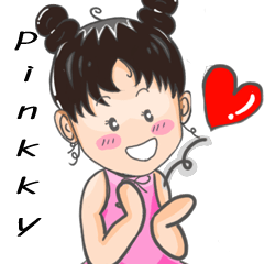 [LINEスタンプ] Pinkky cute girl