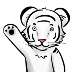 [LINEスタンプ] Smiling white tiger (English version)