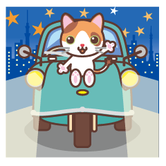 [LINEスタンプ] 三毛猫とオート三輪