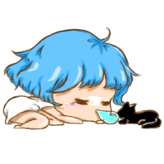 [LINEスタンプ] 青と黒の生活