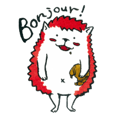 [LINEスタンプ] Hedgehog's french days