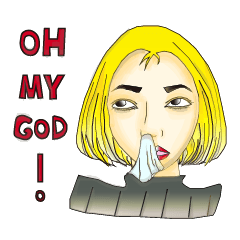 [LINEスタンプ] Expressionless girl's day