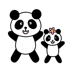 [LINEスタンプ] ほのぼのパンダ兄妹！パティオとパピーの画像（メイン）