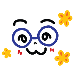 [LINEスタンプ] Blue Glasses Man