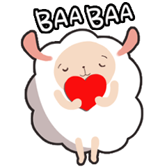 [LINEスタンプ] Baa Baa White sheep