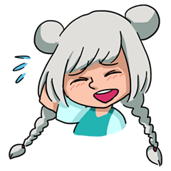 [LINEスタンプ] A gray hair girl-Tina！！