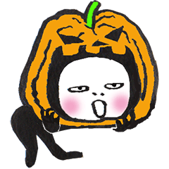[LINEスタンプ] 全身黒タイツのぬめ子さん Halloween vol.2