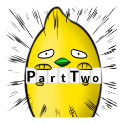 [LINEスタンプ] white ball rabbit family-lemon bird2