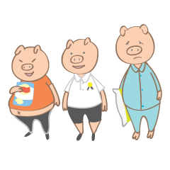 [LINEスタンプ] Piggy Brothers