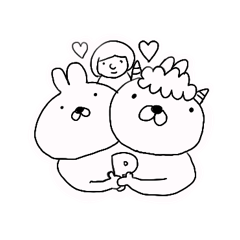 [LINEスタンプ] ぴーうさぎ