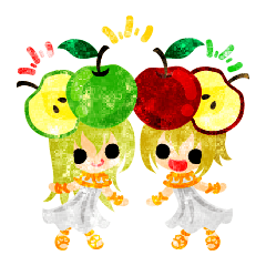 [LINEスタンプ] リンゴと可愛い小人たち