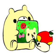 [LINEスタンプ] りんごきのこ・くま