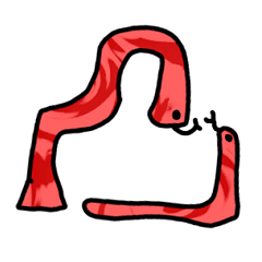 [LINEスタンプ] red flower snake